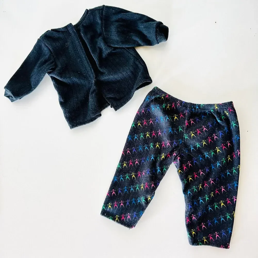 AMERICAN GIRL DOLL TODAY Black Rainbow PJs Set 1 Pajama Pants Shirt Sleepover